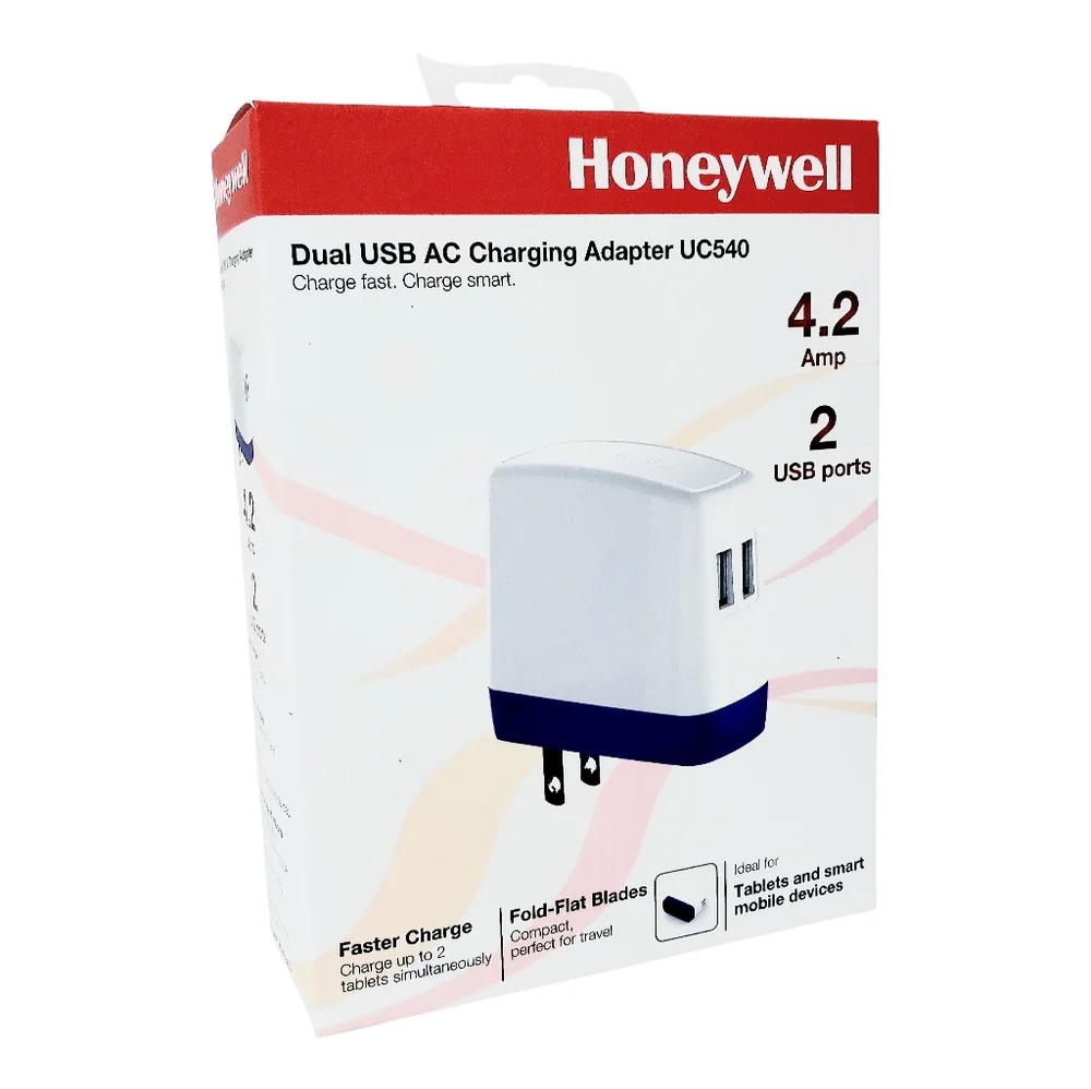 Honeywell Dual USB AC Charging Adapter UC540 4.2 Amp for Tablets/ Mobile Devices